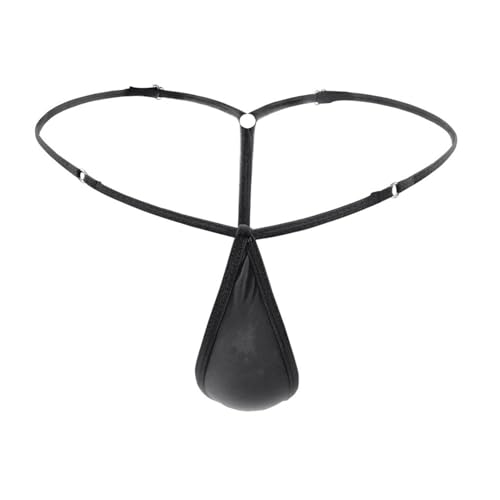 Men's Adjustable G-String Thong Underwear, Sexy Ice Silk Transparent T-Back Panties