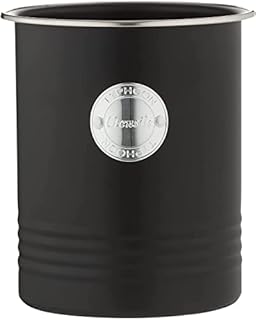 EHC Round Cookie Biscuit Storage Container Jar with Airtight Lid, Black