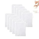 Lot de 10 Sacs à Lait Végétal Réutilisables 20x30cm en Mousseline...