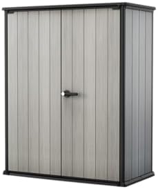 Keter High Store Plus- Cobertizo de jardín Exterior, 1400L, Color Gris, tecnología Duotech Paredes aptas para Pintar, 170.4 x 140 x 73.6 cm