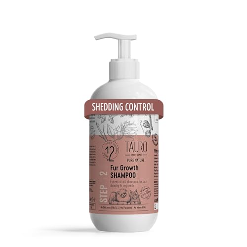 Tauro Pro Line Deshedding Dog Shampoo, Natural Pet Wash, Coat Regrowth Formula for Sensitive Skin & Shedding Control, Deodorizing for Smelly Dogs (Fur Growth - 13.5 Fl Oz)