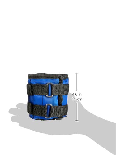 Image of Btag Solid Neoprene Ankle & Wrist Weights (1 kg x 2 Pcs) | Adjustable Strap | Unisex Leg & Arm Weight Cuffs for Gym, Workout & Training (Blue)