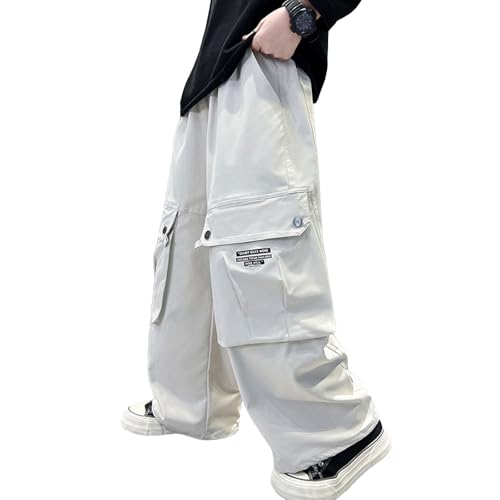 Boys Cargo Pants Comfortable Elastic Waist Cargo Pants Stylish Joggers Versatile Kids Bottoms Durable Outdoor