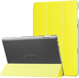 MoKo Case Fits All-New Kindle Fire HD 10 & 10 Plus tablet (11th generation, 2021 release) 10.1" - Slim PU Leather Trifold Stand Cover Frosted Hard Back Shell with Auto Wake/Sleep, Indigo