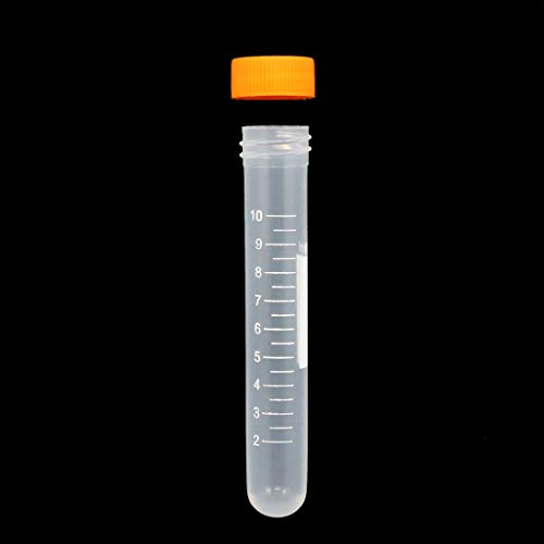 Uxcell 10 Pcs 10Ml Plastic Centrifuge Tubes With Screw-On Cap, Polypropylene Graduated Micro Centrifuge Tube, Round Bottom, Orange, Storage Container For Beads Sample Lab #TOP2