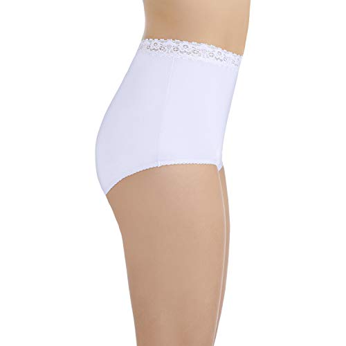 Image of Vanity Fair Women's Perfectly Yours Nylon With Lace Brief Panty 13060, Star White, Small /5