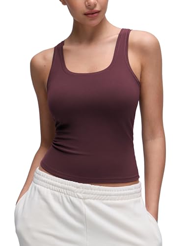 Image of CRZ YOGA Softembrace Scoop Neck Tank Top | Workout, Ultra Soft, Tight Fit, Waist Length, Double Lined, Sleeveless Shirts for Women