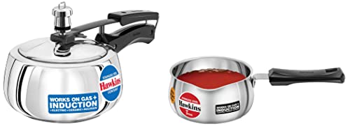 Image of Hawkins Stainless Steel Contura Induction Compatible Inner Lid Pressure Cooker, 1.5 Litre Induction Compatible Tpan, Capacity 1 Litre, 4.7 Mm, 1.5 Liter