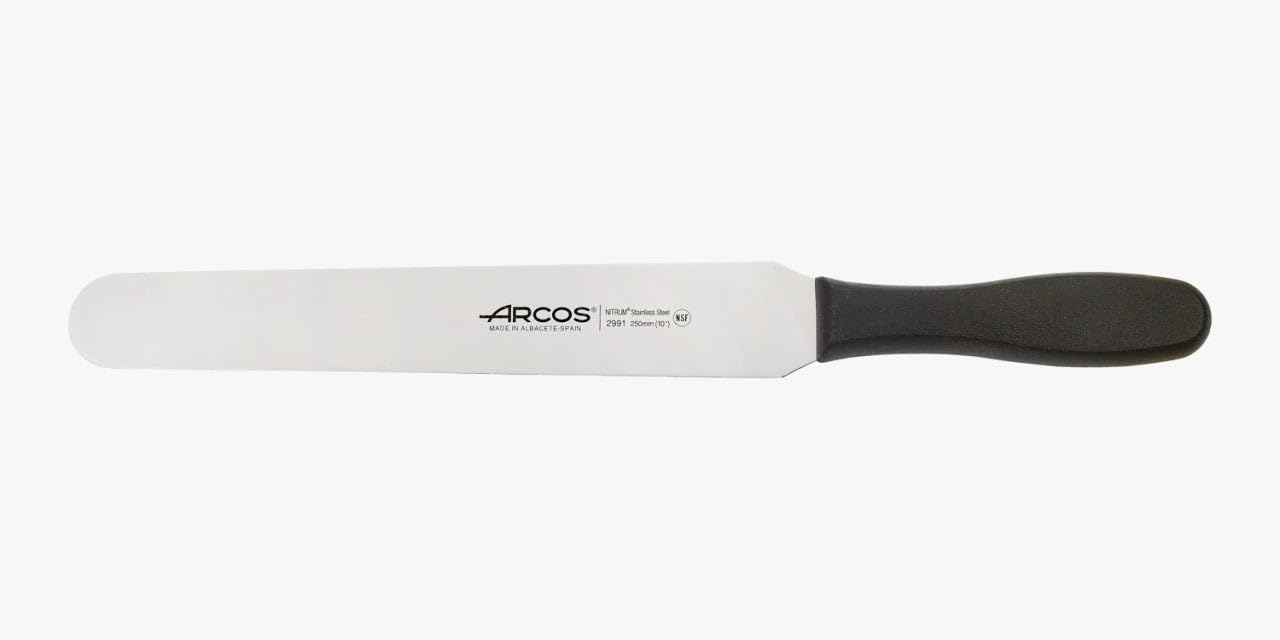Arcos Professional Kitchen Spatula - NITRUM 250 mm Stainless Steel Blade - Greater Durability and Precise Cut - Ergonomic Black Polypropylene Handle - 2900 Series