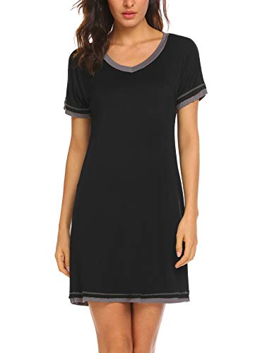 Lucyme Camisón Mujer Ropa de Dormir Manga Corta Camisones Cover