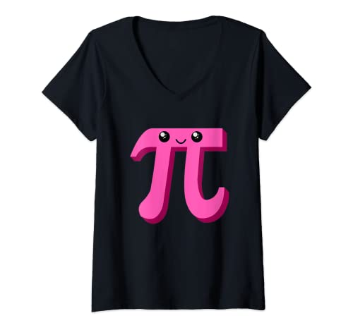 Donna Pi Day Cute Pink Pi Math Nerd Girls Cutie Pie Pi Maglietta con Collo a V