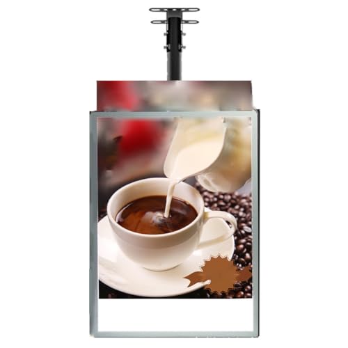 Caja de Luz LED con Marco Desmontable Ultra Delgado, Visualizador Económico Montado en Pared para Cafés y Restaurantes, Cambio de Carteles Fácil con Soporte Telescópico, Cartel Publicitario Comercial