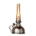 Oil Lamp - 9” Tall Lantern with Antique-Style Nickel Body and Glass Chimney - Decorative Kerosene Lantern with Adjustable Wick - Oil Lamps for Indoor or Outdoor Use by Kings County Tools -  GW78A05-22