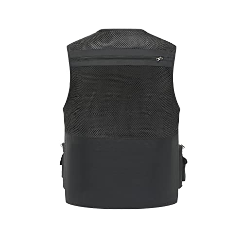 Ghongba Fishing Vest With Pockets Hunting Vests For Men Women Summer Outdoor Travel Photo Mesh Vest 01-Bk-3X #TOP2