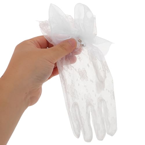Guantes de encaje para mujer color marfil estilo Lolita Gatuida accesorios para vestidos 4