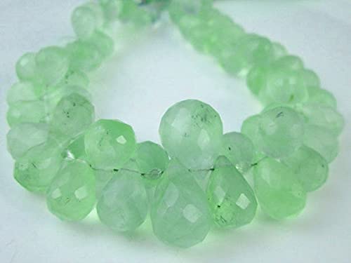 Prehnite en perles gouttes facettées pierres naturelles LKBEADS 212carats pour bijoux diy
