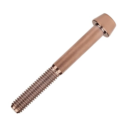 Image of Titanium Ti Bolt M5x9 16 18 20 25 30 35 40 45 50 55 60mm Tapered Head Screws Pack of 4 (M5x55mm, Bronze)
