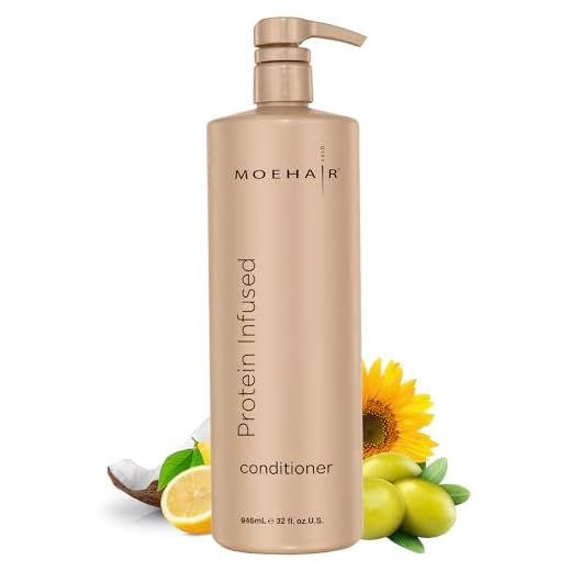 MOEHAIR Protein Infused Hair Conditioner (33.8 Fl oz) For Chemically Treated, Damaged Dry Hair With Proteins | Smoothens Split Ends | Adds Shine and Luster | Protein Conditioner