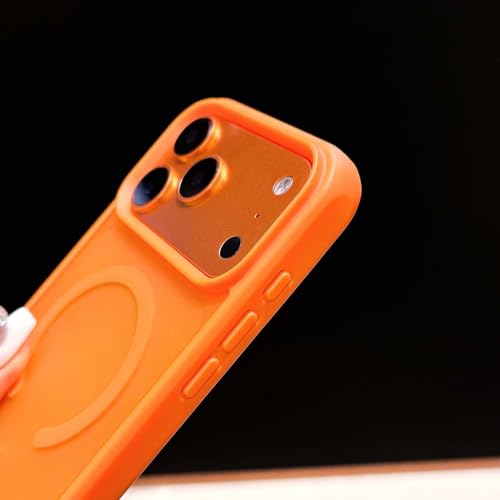 Coque iPhone 17 Pro orange protection rigide silicone support de table - 4