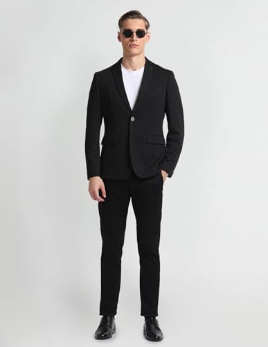 Image of Arrow Textured Slim Fit Blazer for Men - Button Closure Formal & Casual Wear Mens Blazer