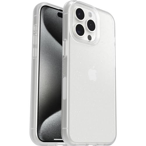 Funda para iPhone 15 Pro MAX OtterBox React Series,Resistente a Golpes y caídas,Ultra Fina, Protectora,Testada con los estándares Militares anticaídas, Stardust/Transparente