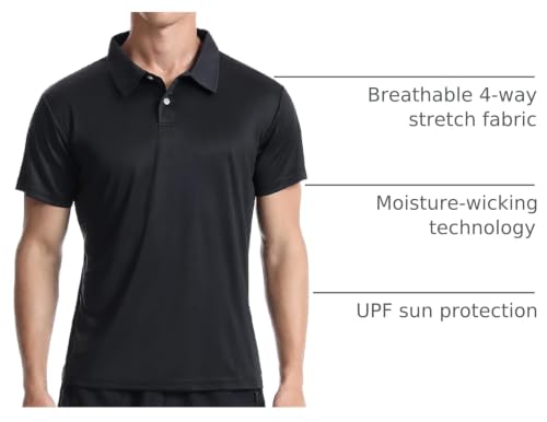 Xelky Men's Polo Shirts Quick Dry Short Sleeve Golf Athletic Shirt Moisture Wicking Casual Work Collared Polos 4 Pack miniatura 4