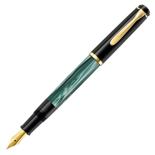 グリーン マーブル 万年筆　ペリカン Amazon.co.jp: ペリカン 万年筆 F 細字 マーブルグリーン