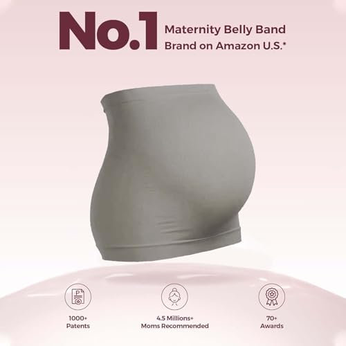 Womens Maternity Belly Band for Pregnancy Non-slip Silicone Stretch Pregnancy Support Belly Belt Bands