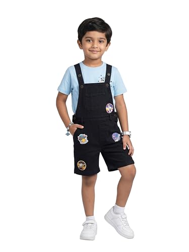Image of KiddoPanti Boys Denim Dungaree Shorts