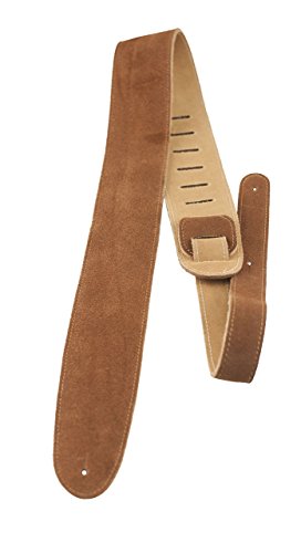 Perri's Leathers BBS-200 2.5-Inch Soft Suede Adjustable Guitar Strap with Premium Backing, Brown