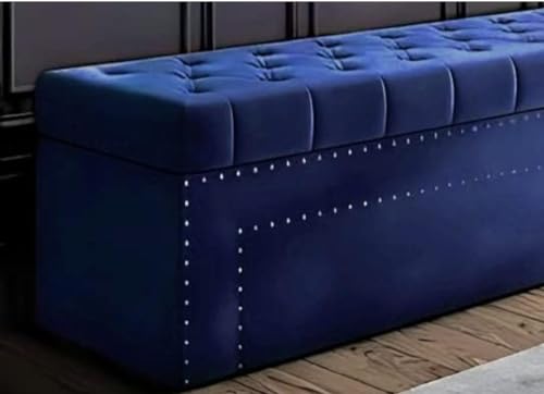 Image of Sofa Couch Poufffe Storage 50 inch Inches Ottoman Tufted seat with Storage Bench Multipurpose Seater for Living Room Guest Room Office