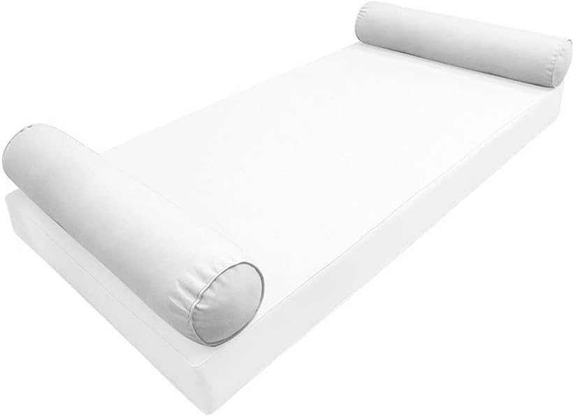 *Cover ONLY* Style5 Crib Size 26" x 8" Piped Trim Bolster Pillow SlipCover AD106