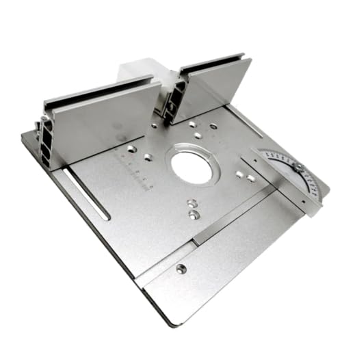 Eujgoov Placa de Inserción de Mesa Enrutadora de Aluminio con Escala Precisa para Banco de Carpintería y Máquina Cortadora