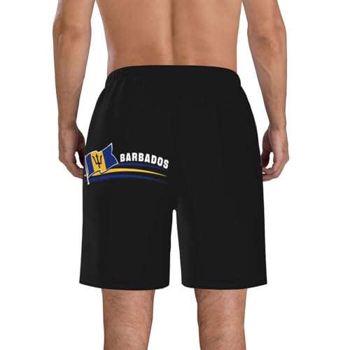 Vintage and Barbados Barbadian Flag Mens Beach Short Quick Dry Board Shorts Swim Shorts Bathing Suit4