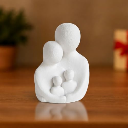 Image of CraftVatika Abstract Family Figurine Showpiece for Home Decor,Modern Couple with Kids Statue for Living Room, Bedroom,Office Table Decoration,Gift for Family,Anniversary,Housewarming,Mother's Day