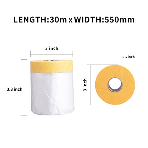 ADHES Plastic Dust Sheet for Decorating Yellow Self-Adhesive Tape - Image 2