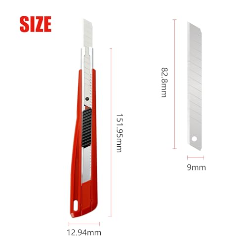 6 Pack Box Cutter Retractable, Utility Knife 9MM Wide Snap-Off Blades - image 6