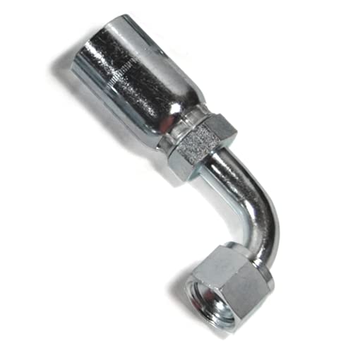 Image of 5 /8 inch Hose x 3 /4 inch JIC 37 Female 90 Hydraulic Hose End Elbow Crimp Fitting | FJX90-10-12