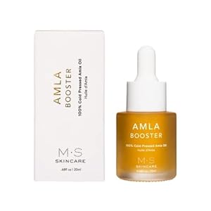 Amla Booster Oil, 100% Cold Pressed Amla Oil, Vegan Skincare, 0.68 fl oz Glass Bottle