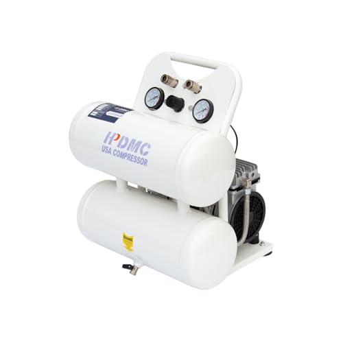 Ultra Quiet Portable Air Compressor,Oil Free Pump,5 Gallon Tank,115 PSI MAX Pressure,65 dB,1 PH Motor,110V