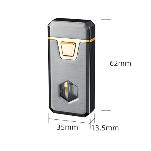 Encendedor de doble llama resistente al viento con control de voz y USB 7