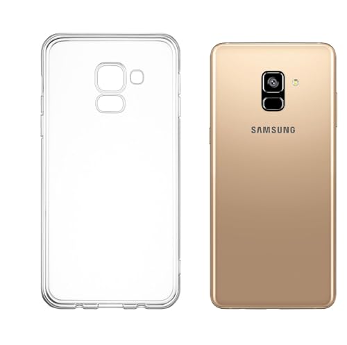 Image of COVERBLACK Soft Rubber Silicon Clear Back Cover Compatible Model for Samsung Galaxy A8 Plus (2018) - Transparent
