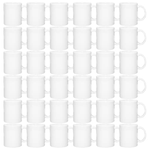MR.R Set of 36 Sublimation Blanks Dishwasher White Ceramic Coffee Mugs 11oz Blank Ceramic Classic Drinking Cup Mug For Milk Tea Cola Water