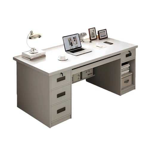 Tcrciuk �p�\�R���f�X�N�����o���t�� �w�K�� pc�f�X�N ��120/140cm×���s60cm �Q�[�~���O�f�X�N ������ �ݑ�[�N �׋��� (�z���C�g��2�w���f�X�N�i����24mm�j,�����o��4�i120×60cm�j)