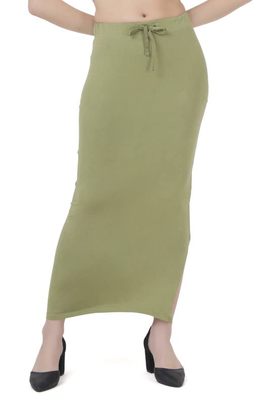 Image of Lycra Blend Cotton Saree Shapewear Petticoat for Women and Girls, Skirts Shapewear Dress for Saree
