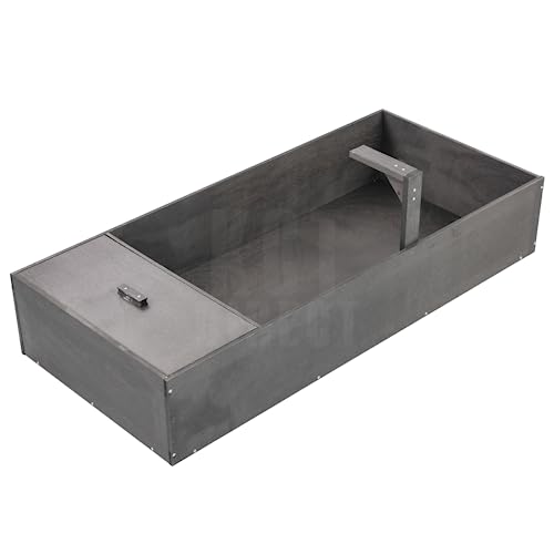 KCT Large Black Tortoise Table Reptile Vivarium Cage Hide with Open Run and Lamp Arm