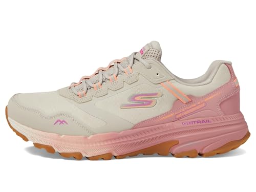 Skechers Women's Go Run Trail Altitude 2.0 Pine Ridge Waterproof Sneaker, Natural/Pink, 6