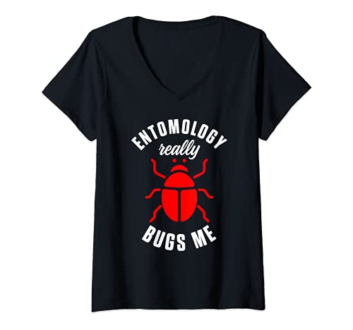 Mujer Entomology Really Bugs Me Bug Catcher Entomólogo Colector Camiseta Cuello V