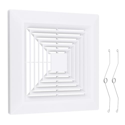 EAGLEGGO 12x12 Inches Bathroom Exhaust Fan Grille Cover with Springs Square Ceiling & Wall Mounted Vent Fan Cover Replacement Ventilation Accessory