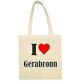 Reifen-Markt Tasche I Love Gerabronn Größe 38x42 Farbe Natur Druck Schwarz